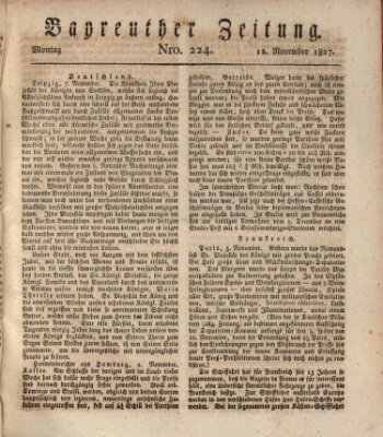 Bayreuther Zeitung Montag 12. November 1827