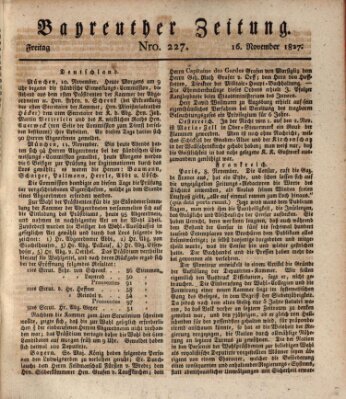 Bayreuther Zeitung Freitag 16. November 1827