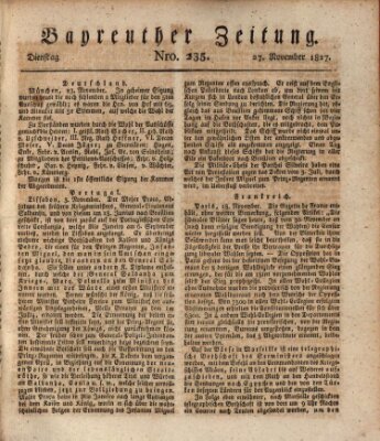 Bayreuther Zeitung Dienstag 27. November 1827