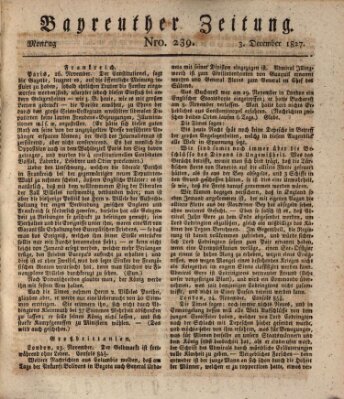 Bayreuther Zeitung Montag 3. Dezember 1827