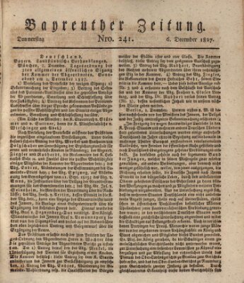 Bayreuther Zeitung Donnerstag 6. Dezember 1827