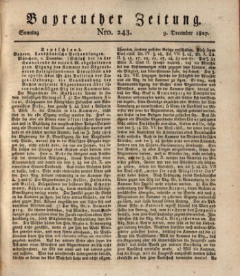 Bayreuther Zeitung Sonntag 9. Dezember 1827