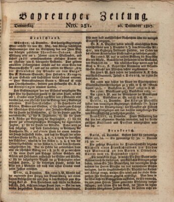 Bayreuther Zeitung Donnerstag 20. Dezember 1827