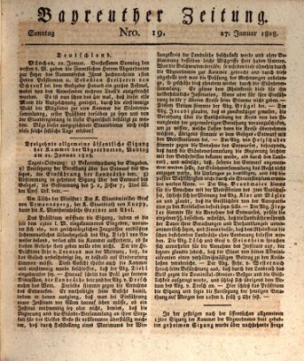 Bayreuther Zeitung Sonntag 27. Januar 1828