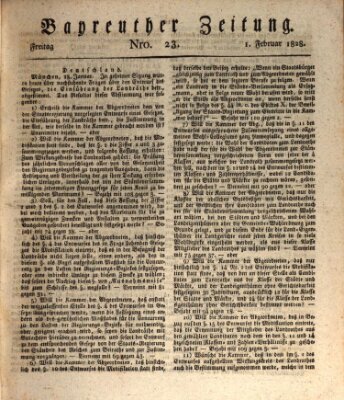 Bayreuther Zeitung Freitag 1. Februar 1828