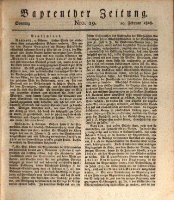 Bayreuther Zeitung Sonntag 10. Februar 1828