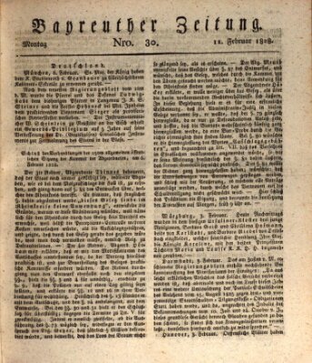 Bayreuther Zeitung Montag 11. Februar 1828