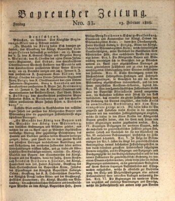 Bayreuther Zeitung Freitag 15. Februar 1828