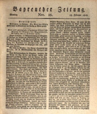 Bayreuther Zeitung Montag 18. Februar 1828