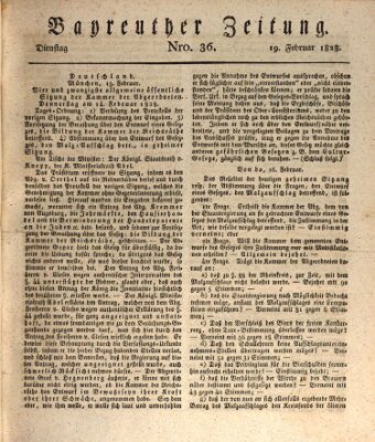 Bayreuther Zeitung Dienstag 19. Februar 1828