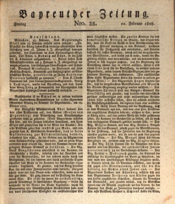 Bayreuther Zeitung Freitag 22. Februar 1828