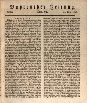 Bayreuther Zeitung Freitag 11. April 1828