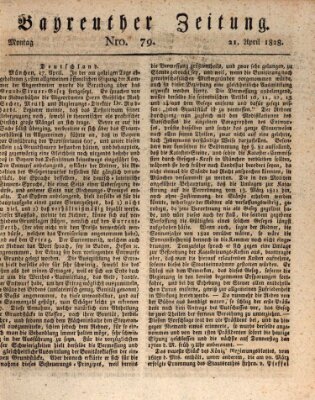 Bayreuther Zeitung Montag 21. April 1828