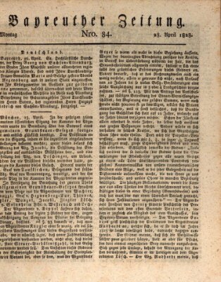 Bayreuther Zeitung Montag 28. April 1828