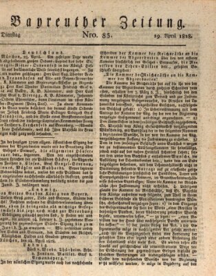 Bayreuther Zeitung Dienstag 29. April 1828