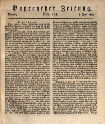 Bayreuther Zeitung Sonntag 8. Juni 1828