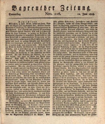 Bayreuther Zeitung Donnerstag 12. Juni 1828