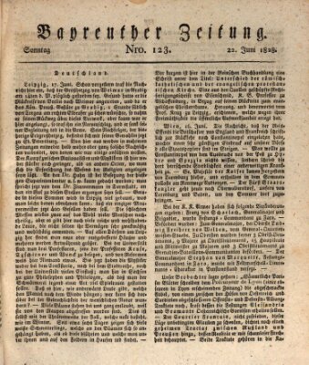 Bayreuther Zeitung Sonntag 22. Juni 1828