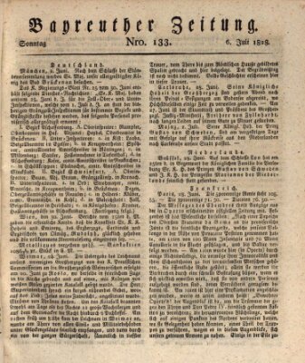 Bayreuther Zeitung Sonntag 6. Juli 1828