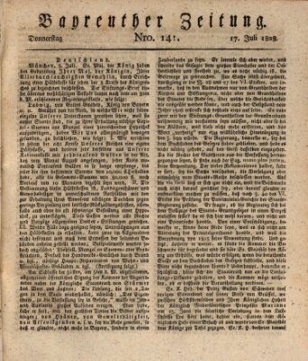 Bayreuther Zeitung Donnerstag 17. Juli 1828