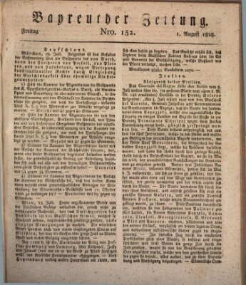 Bayreuther Zeitung Freitag 1. August 1828