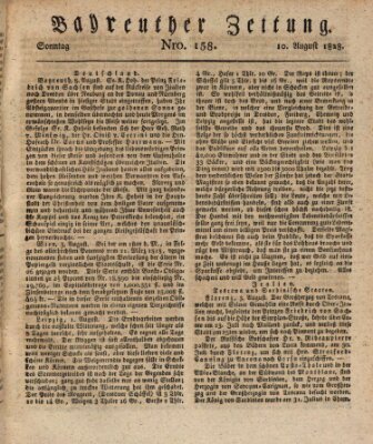 Bayreuther Zeitung Sonntag 10. August 1828