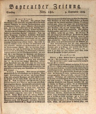 Bayreuther Zeitung Dienstag 9. September 1828