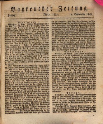 Bayreuther Zeitung Freitag 12. September 1828