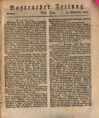 Bayreuther Zeitung Montag 15. September 1828