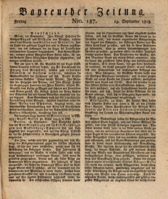 Bayreuther Zeitung Freitag 19. September 1828