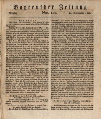 Bayreuther Zeitung Montag 22. September 1828