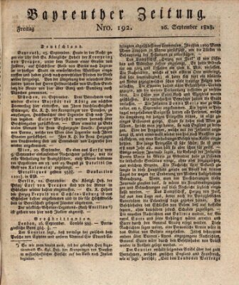 Bayreuther Zeitung Freitag 26. September 1828