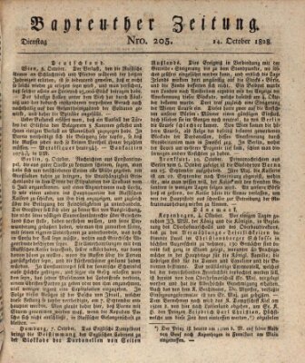 Bayreuther Zeitung Dienstag 14. Oktober 1828