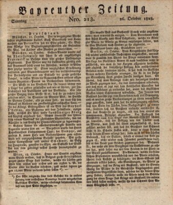 Bayreuther Zeitung Sonntag 26. Oktober 1828