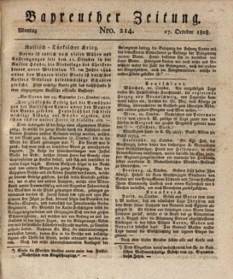 Bayreuther Zeitung Montag 27. Oktober 1828