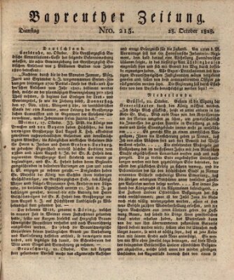 Bayreuther Zeitung Dienstag 28. Oktober 1828