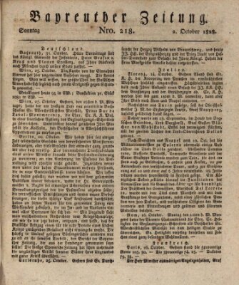 Bayreuther Zeitung Sonntag 2. November 1828