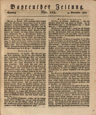 Bayreuther Zeitung Sonntag 9. November 1828