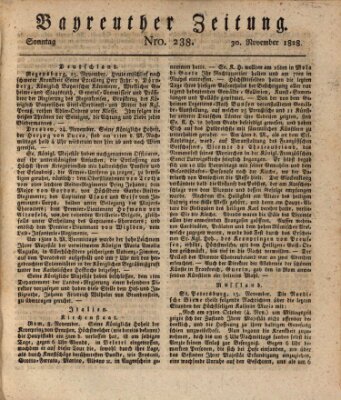 Bayreuther Zeitung Sonntag 30. November 1828