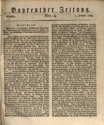 Bayreuther Zeitung Montag 5. Januar 1829