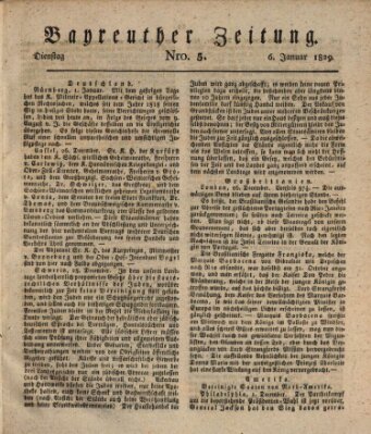 Bayreuther Zeitung Dienstag 6. Januar 1829