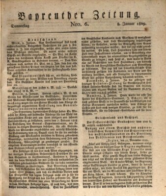 Bayreuther Zeitung Donnerstag 8. Januar 1829