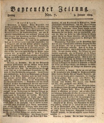 Bayreuther Zeitung Freitag 9. Januar 1829