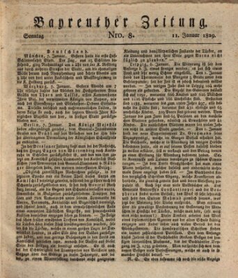 Bayreuther Zeitung Sonntag 11. Januar 1829