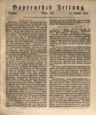 Bayreuther Zeitung Dienstag 20. Januar 1829