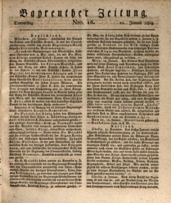 Bayreuther Zeitung Donnerstag 22. Januar 1829