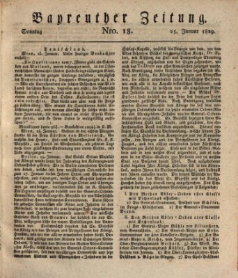 Bayreuther Zeitung Sonntag 25. Januar 1829