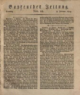 Bayreuther Zeitung Sonntag 8. Februar 1829