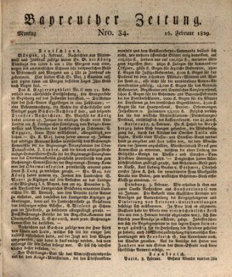 Bayreuther Zeitung Montag 16. Februar 1829