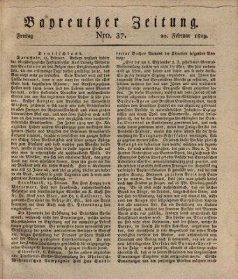 Bayreuther Zeitung Freitag 20. Februar 1829